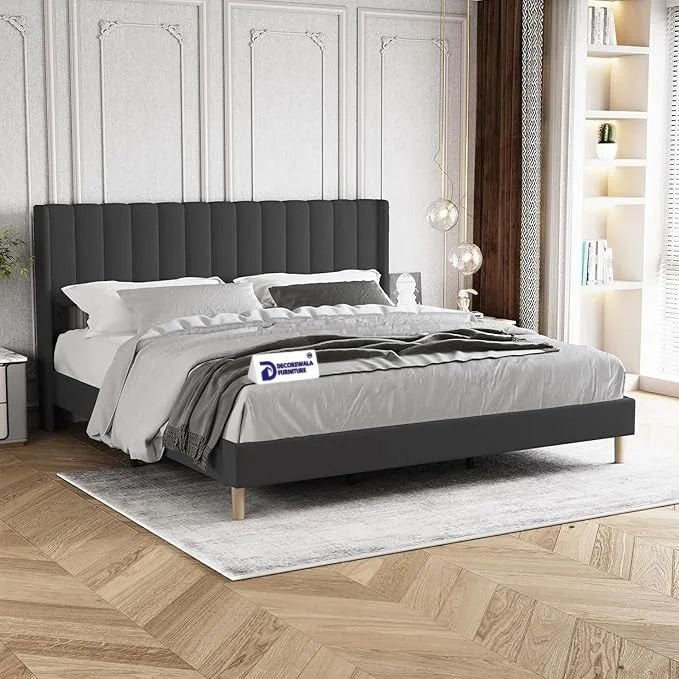 Modern Upholstered King Size Bed | Premium Fabric Bed