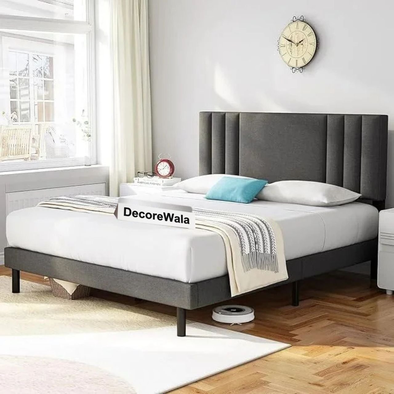 Modern Upholstered King Size Bed | Premium Fabric Bed