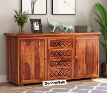 Solid Sheesham Wood Sideboard Storage Cabinet for Living Room/Bedroom