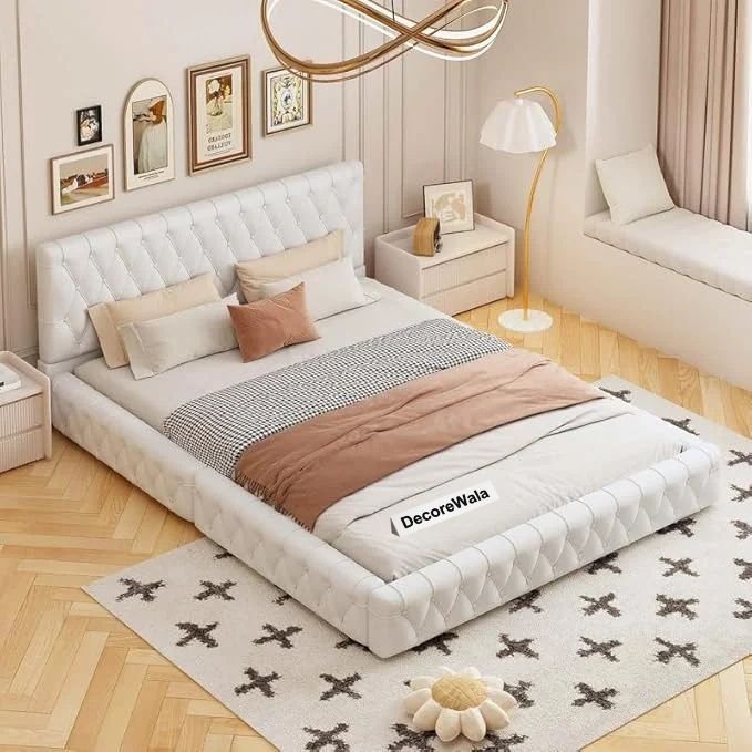 Modern Upholstered Queen Size Bed | Premium Fabric Bed