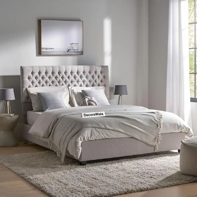 Modern Upholstered King Size Bed | Premium Fabric Bed