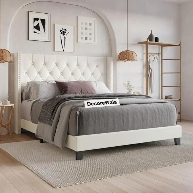 Upholstered King Size Bed for Bedroom | Upholestery Premium Fabric Bed