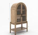 Ocala Rustic Tall Arched Bar Cabinet with Glass Doors