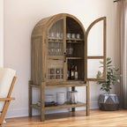 StyleBeam Tall Arched Bar Cabinet with Glass Doors
