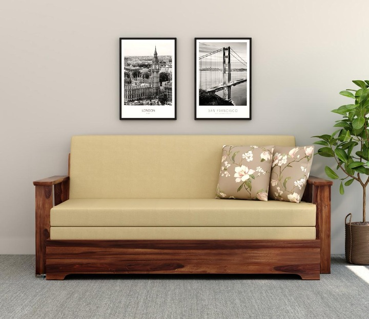 wooden sofa cum bed