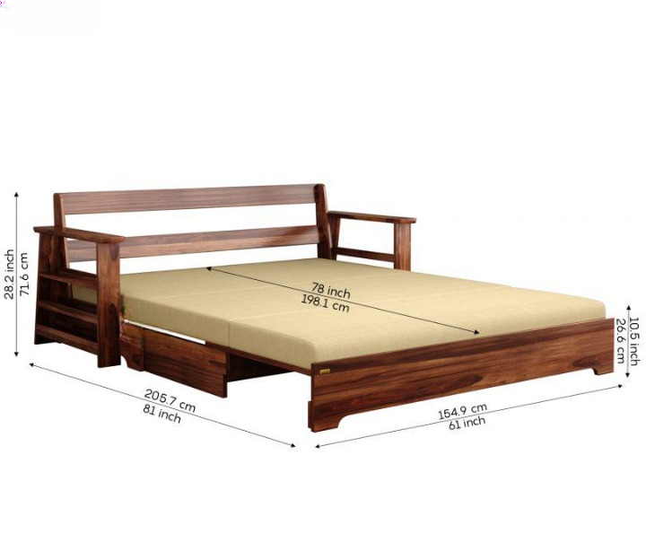 wooden sofa cum bed