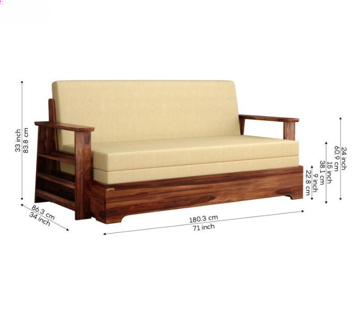 wooden sofa cum bed