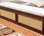 Boston Solid Wood Rattan Cane Storage Box Bed