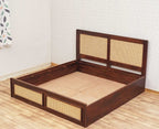Boston Solid Wood Rattan Cane Storage Box Bed
