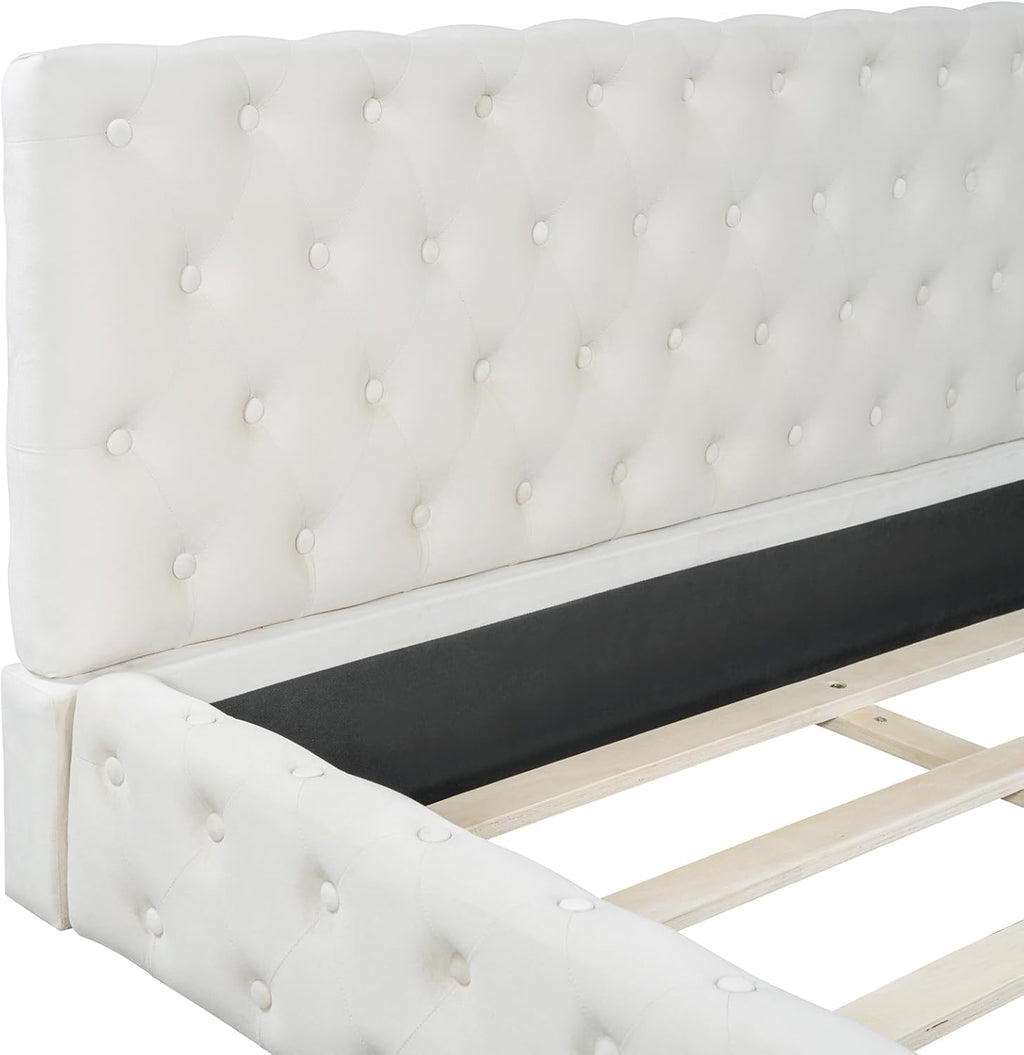 Modern Upholstered Queen Size Bed | Premium Fabric Bed