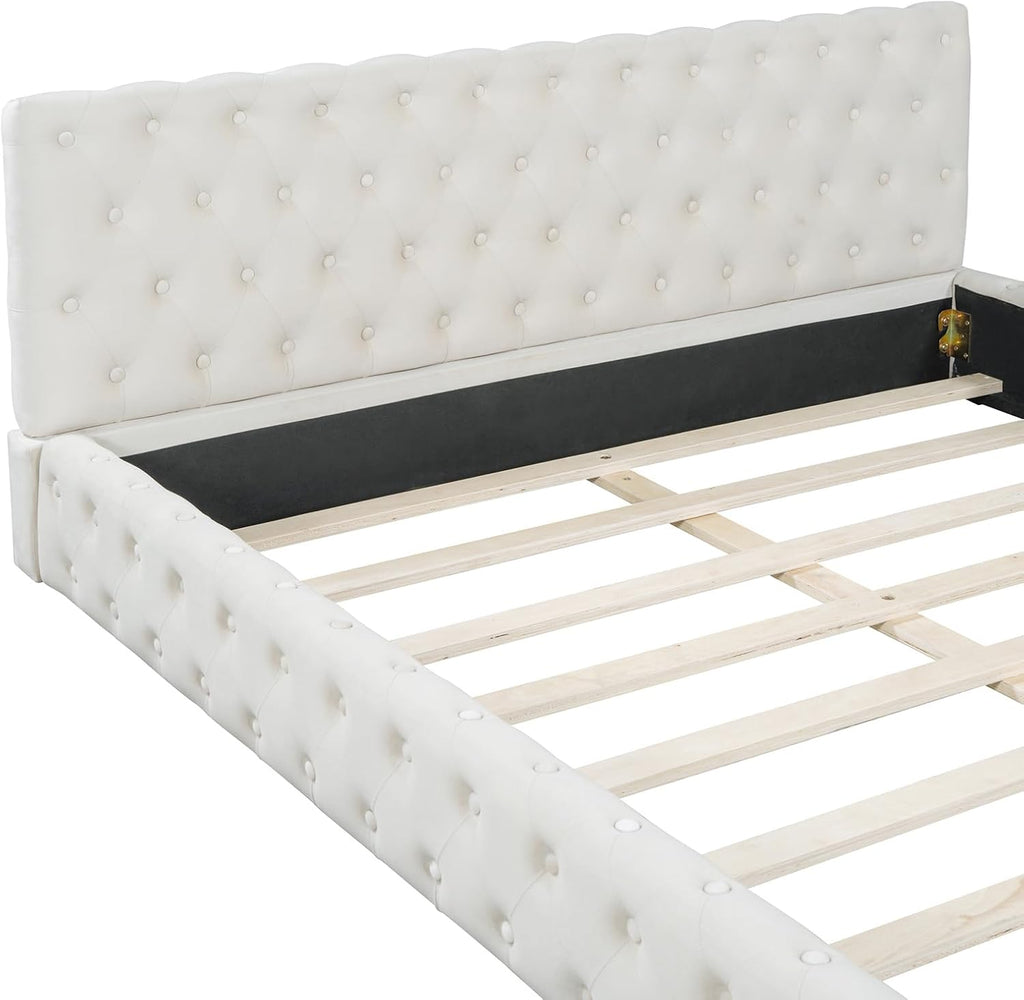 Modern Upholstered Queen Size Bed | Premium Fabric Bed