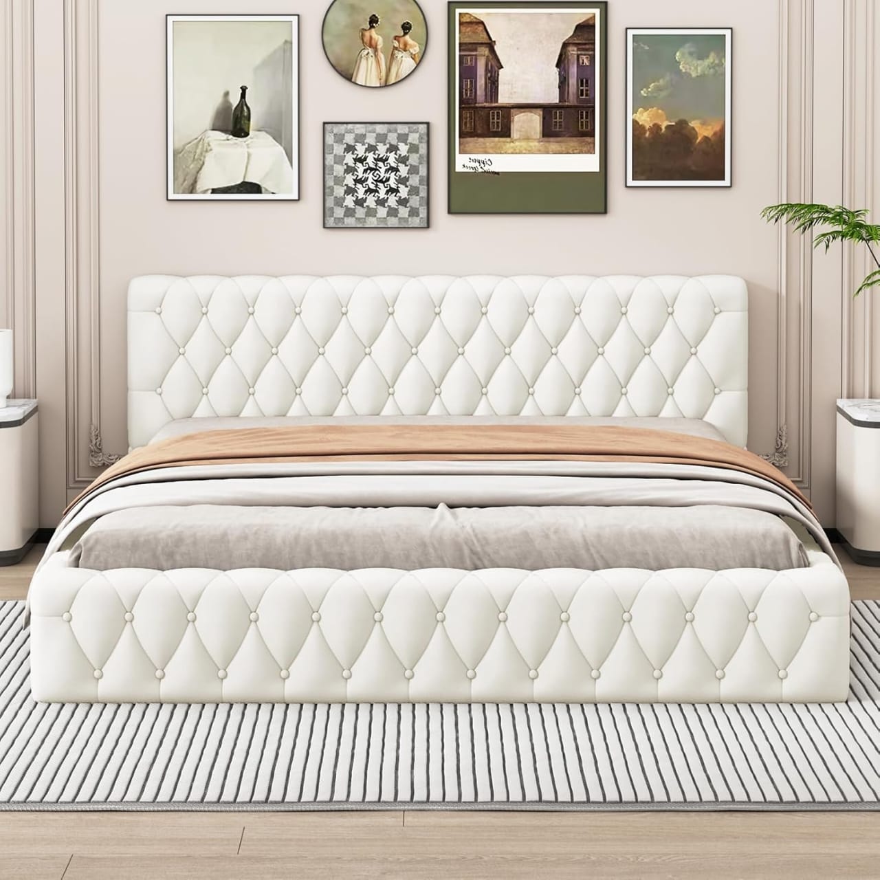 Modern Upholstered Queen Size Bed | Premium Fabric Bed