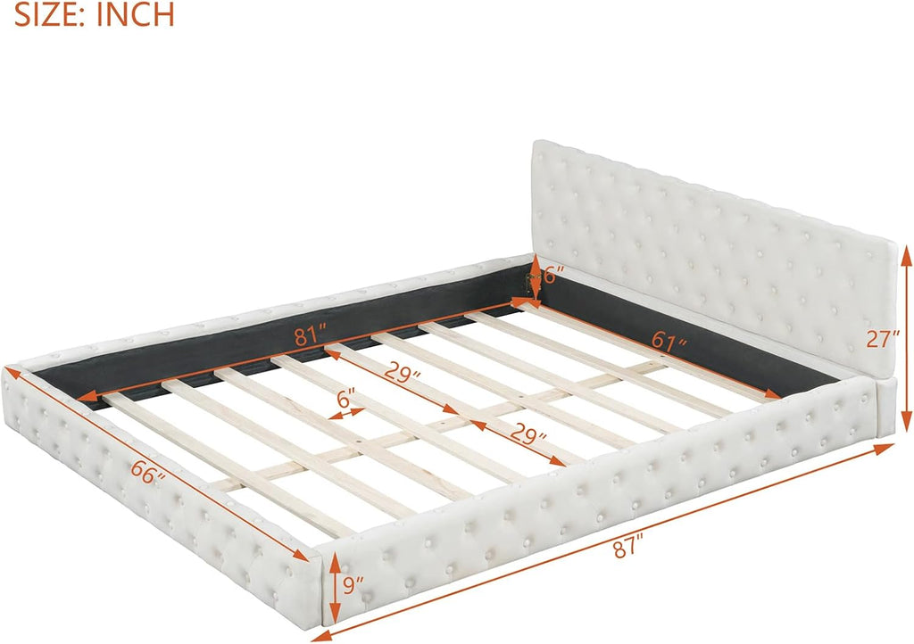 Modern Upholstered Queen Size Bed | Premium Fabric Bed