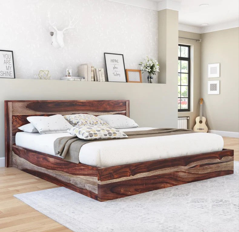 PlushMount Serenity Solid Wood Handcrafted Platform Bed
