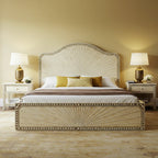 MoonRest Luxury Sunburst Carved Bed with Matching Nightstands
