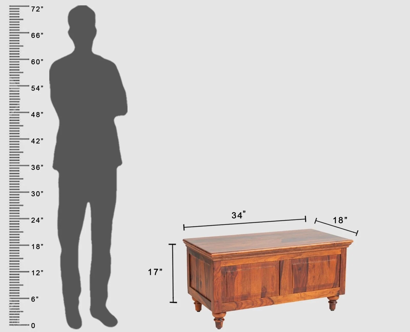 Pinewish Solid Wood  Trunk Box