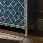 Woodoryn Blue Patterned Wooden Chest of Drawers