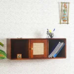 Cozyra Solid Wood One Door Wall Shelf