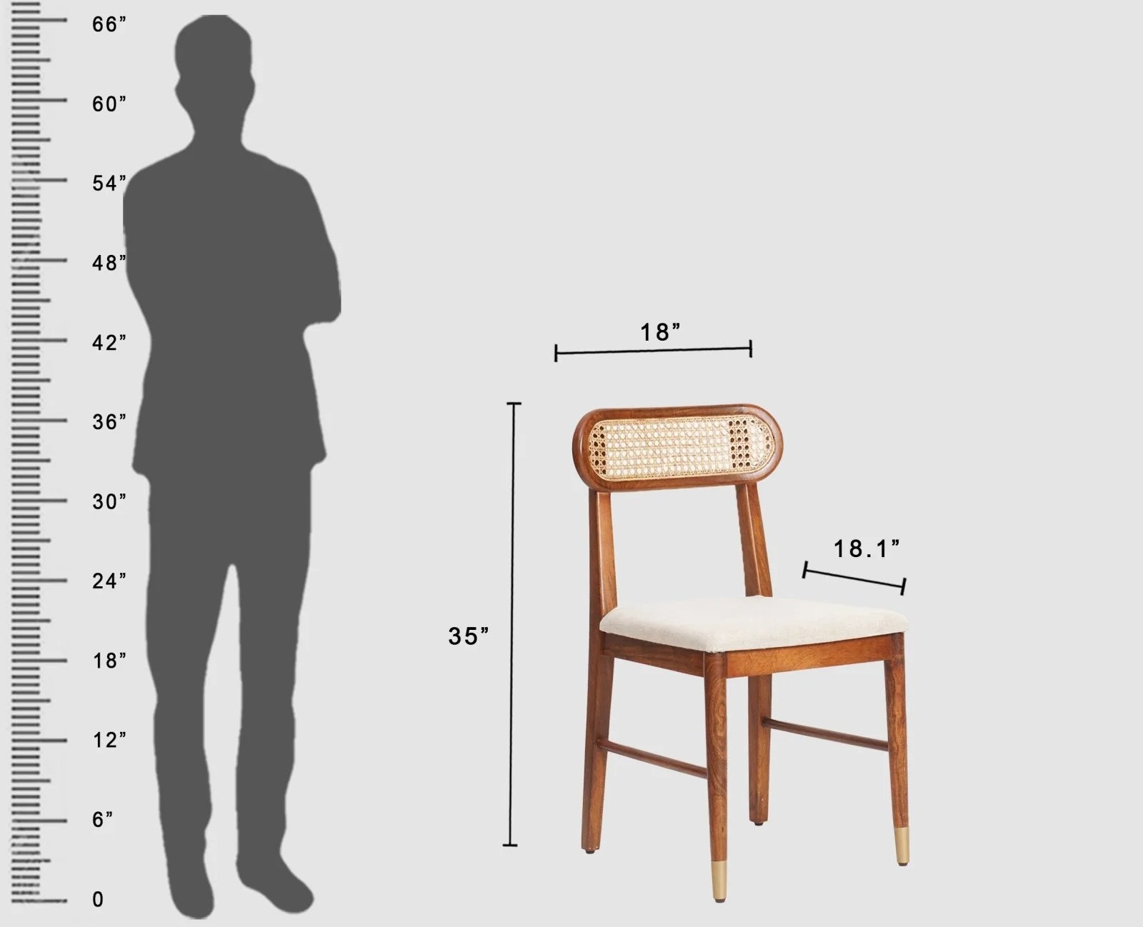 Walgloss Wooden Rattan Cane Chair Set