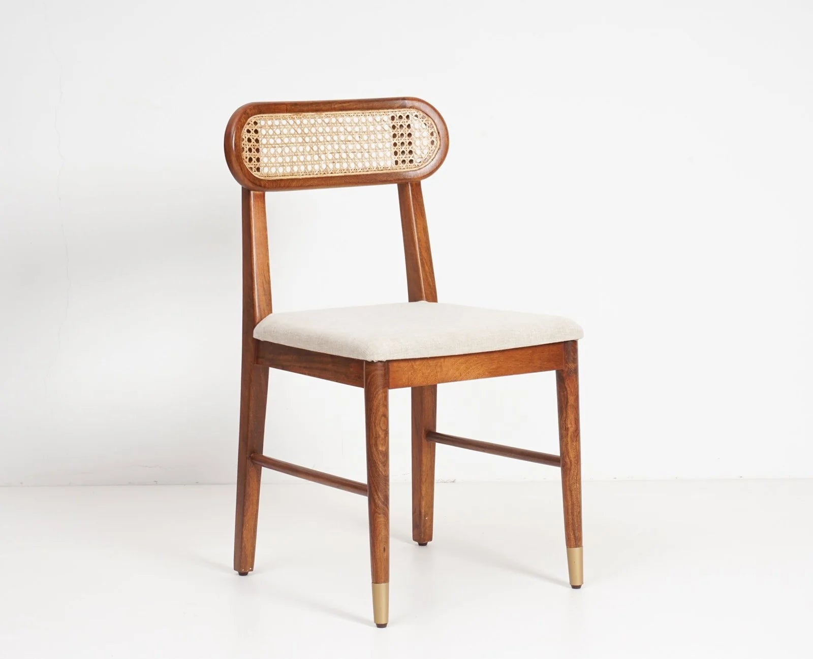 Walgloss Wooden Rattan Cane Chair Set