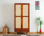 Acornix Solid Wood Rattan Cane Wardrobe
