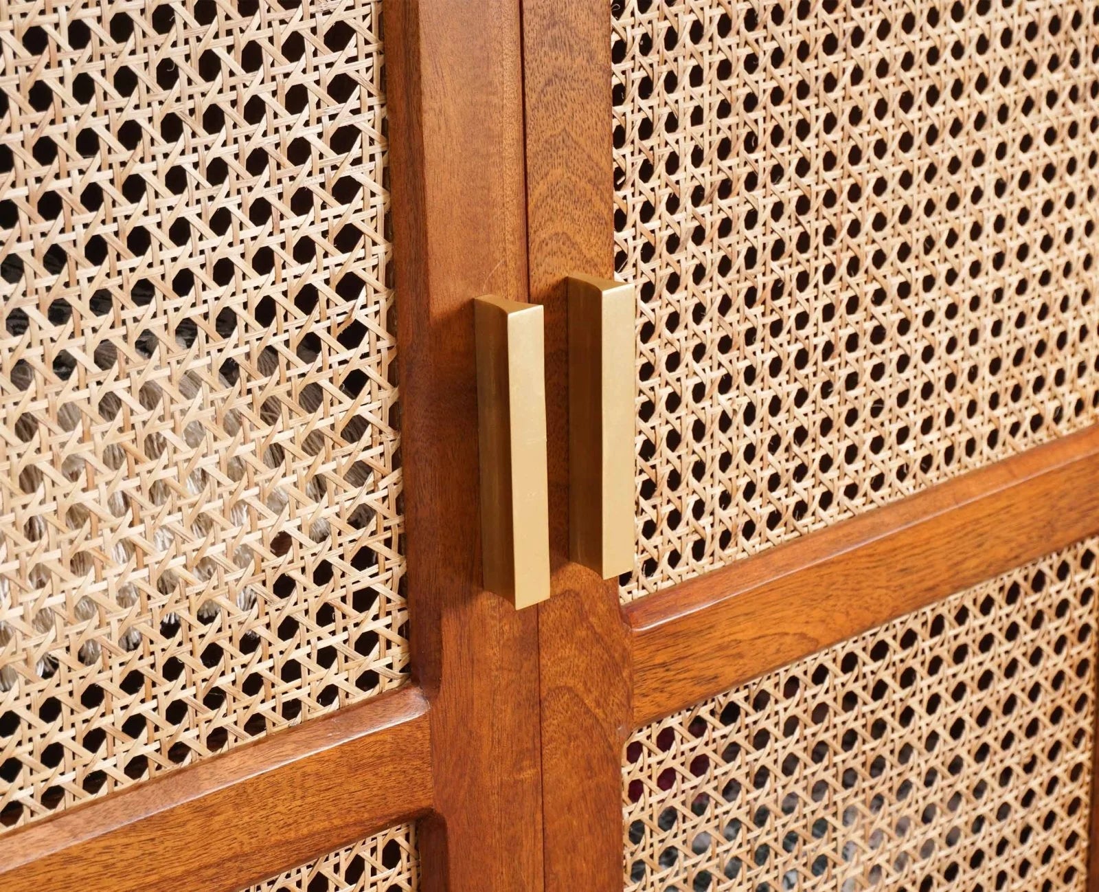 Acornix Solid Wood Rattan Cane Wardrobe