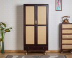 Acornix Solid Wood Rattan Cane Wardrobe
