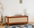 Kivra Solid Wood Rattan Storage Trunk Box