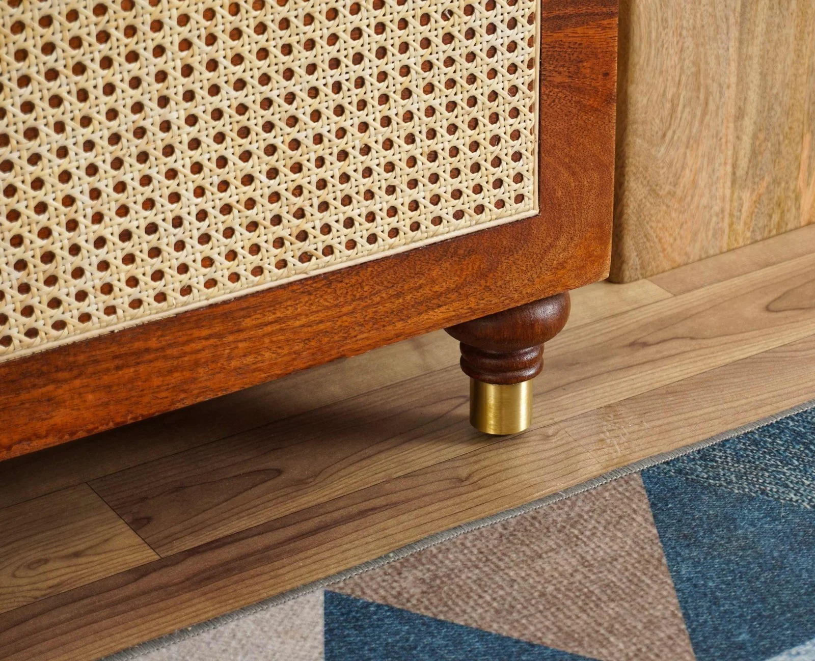 Kivra Solid Wood Rattan Storage Trunk Box