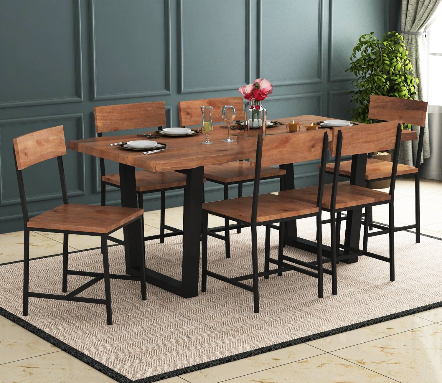 Live Edge 6 Seater Dining Set
