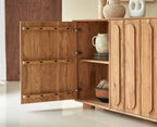 Relaxora Solid Wood Three Door Storage Tall Cabinet