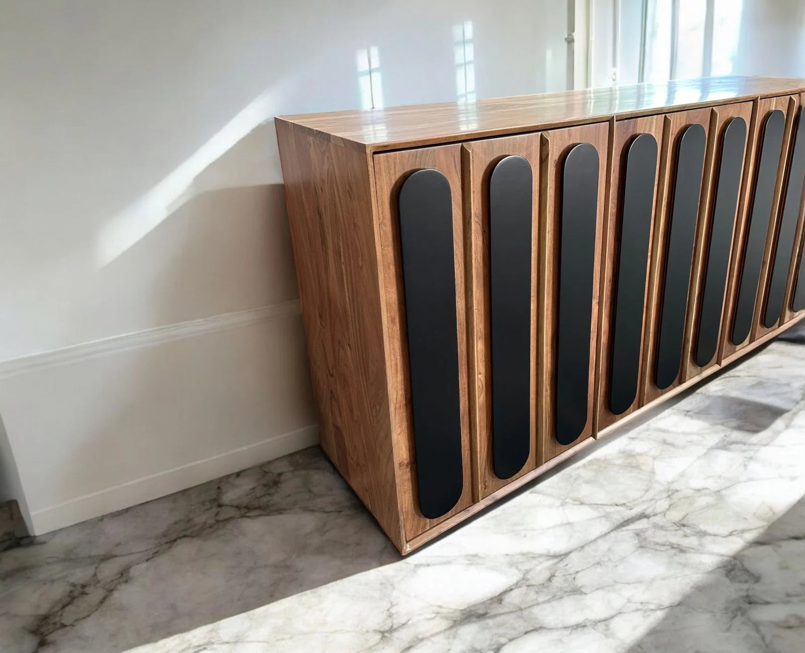 Relaxora Solid Wood Three Door Storage Tall Cabinet