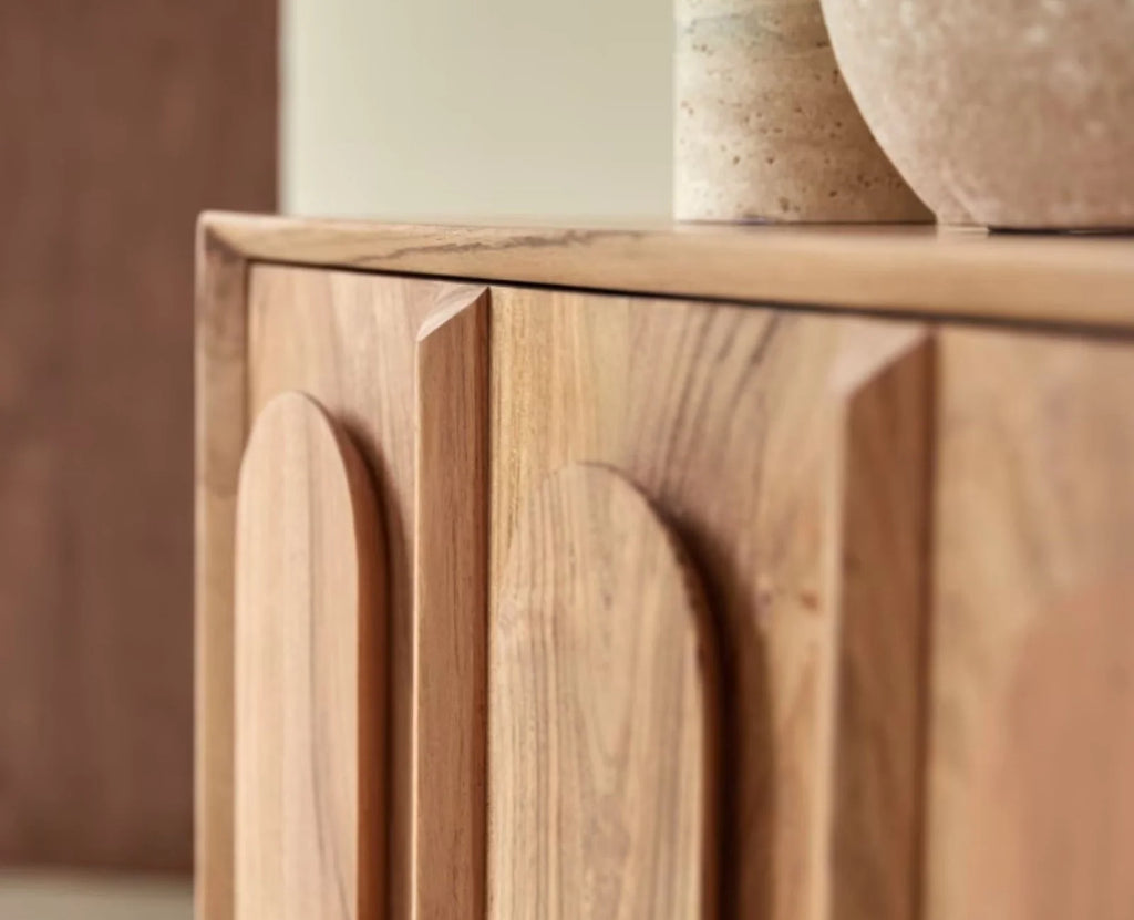 Relaxora Solid Wood Three Door Storage Tall Cabinet
