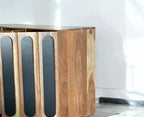 Relaxora Solid Wood Three Door Storage Tall Cabinet
