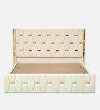 Velvet Upholstered Bed In White color With Box Storage