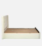Velvet Upholstered Bed In White color With Box Storage