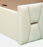 Velvet Upholstered Bed In White color With Box Storage