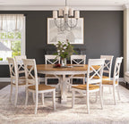 DineBloom Solid Wood Extendable Round Dining Table Chair Set