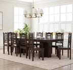 FeastAura Classic Solid Wood Double Pedestal Dining Table Set