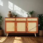 Boston Solid Wood Three Door and Three Drawer Sideboard Cabine