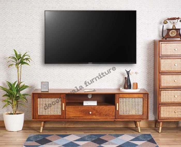 Boston Solid Wood Rattan Cane Tv Cabinet