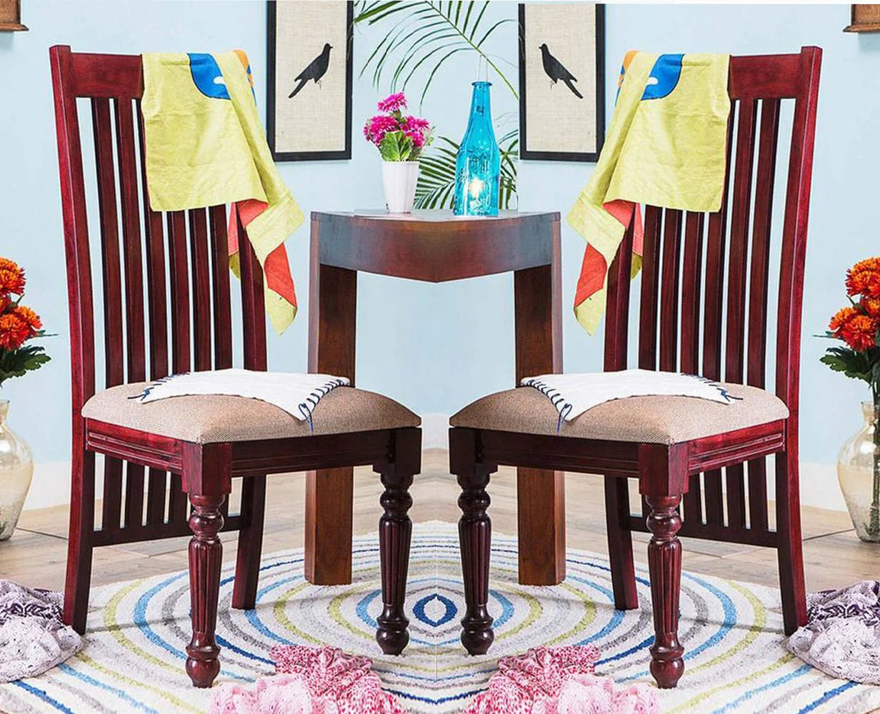 Reclino Sheesham Wood Dining Chair Set Of Two