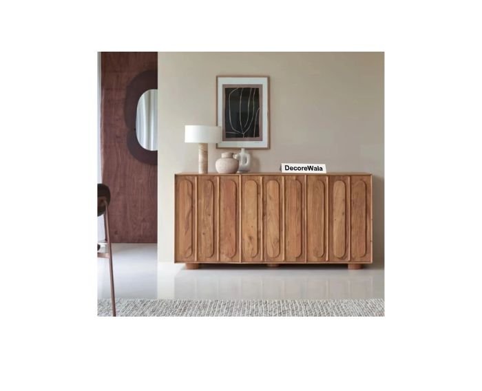Relaxora Solid Wood Three Door Storage Tall Cabinet