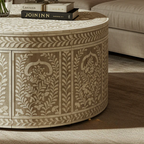 Aromex Handcrafted Bone Inlay Round Coffee Table