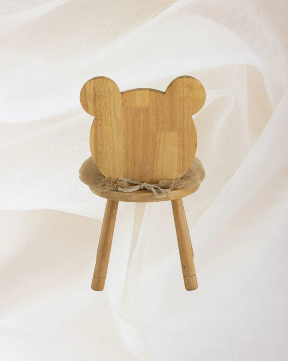 Kid's Fluffy Bear Wooden Chair