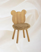 Kid's Fluffy Bear Wooden Chair