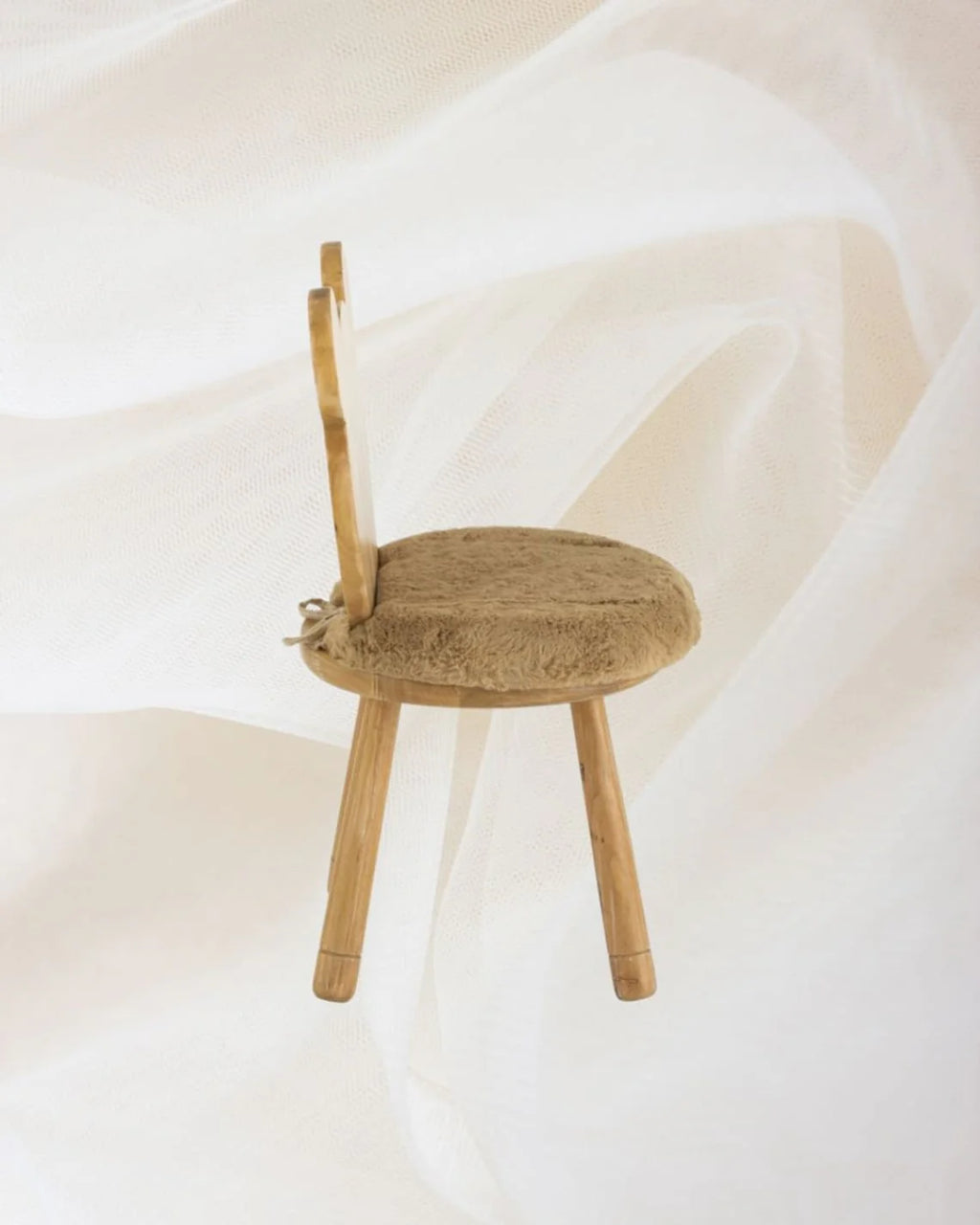 Kid's Fluffy Bear Wooden Chair