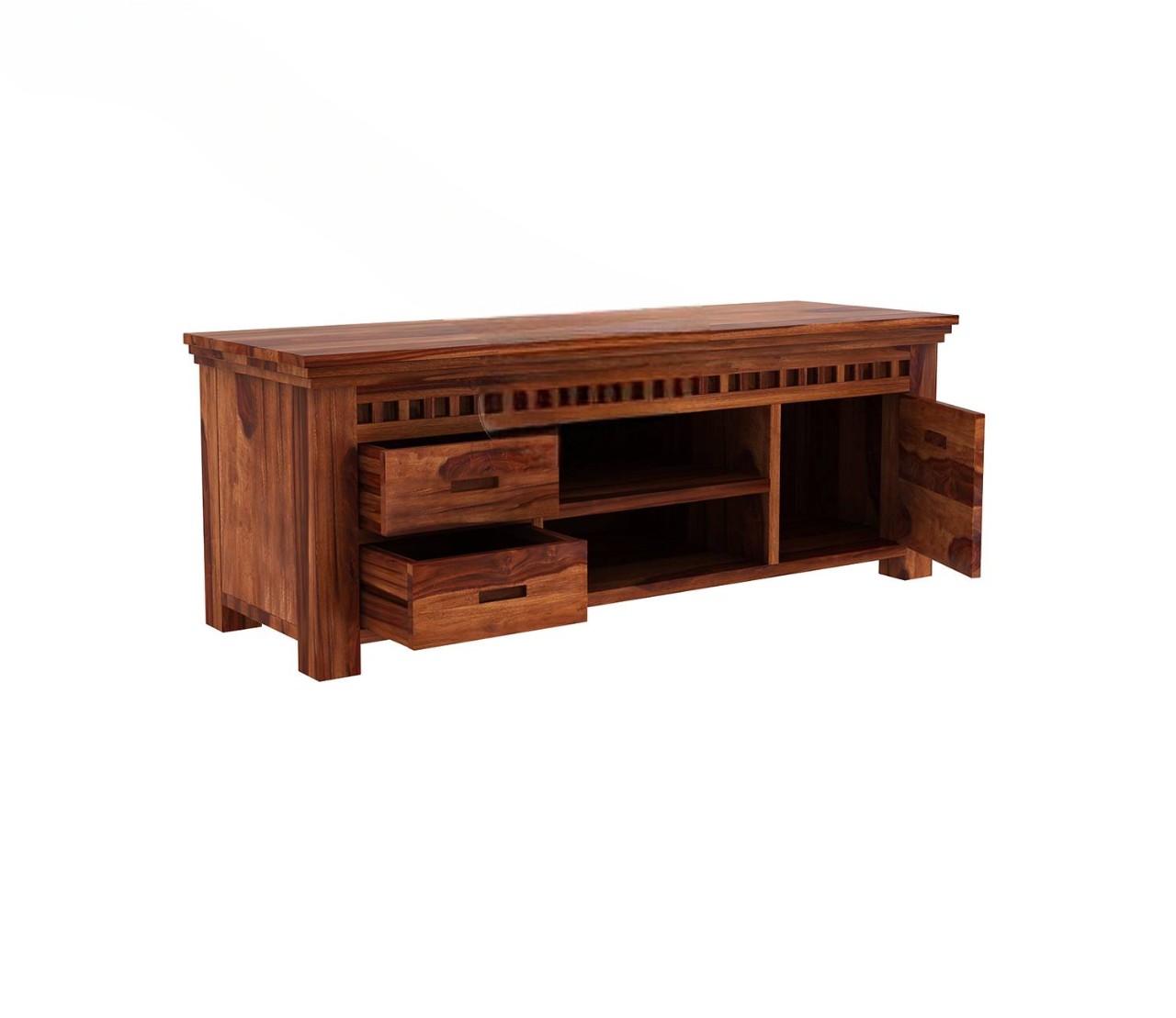 Adolph Sheesham Wood Tv Unit with Open & Close Storage