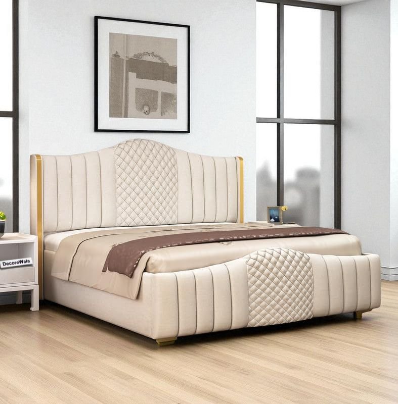 Wooden Bed with Upholstery & Box Storage