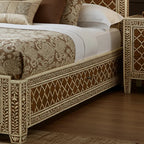 MoonRest Luxury Brown and Ivory Inlaid Bed